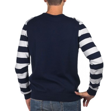 Maglia a righe e rombi bianco e nero