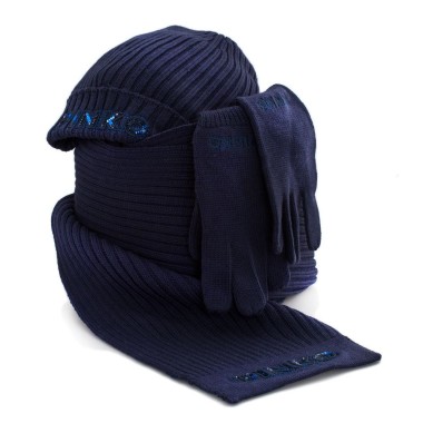 Cappello Guanti e sciarpa Blu Savoia