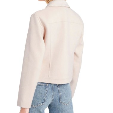 Giacca in pelle bianca Borbonese